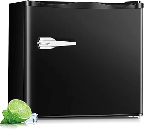 R.W.FLAME - Congelador compacto vertical de 1.2 pies cúbicos, independiente, con estante removible, una sola puerta, control de temperatura