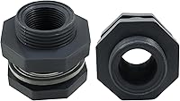 Vista 16 de 2 piezas Accesorio de Mamparo de PVC NPT1, Conector de Tanque de Agua de Plástico de 1 Pulgada Roscado Pasante, Accesorios de Tubería Pasante