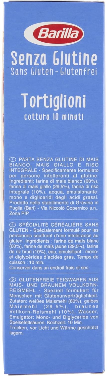 Italian Gourmet Bundle 20x Glutenfreie Tortiglioni 400g + Italian Gourmet Polpa Gratis – Italienische Glutenfreie Pasta aus Mais & Reis – Glutenfreie Nudeln Großpackung