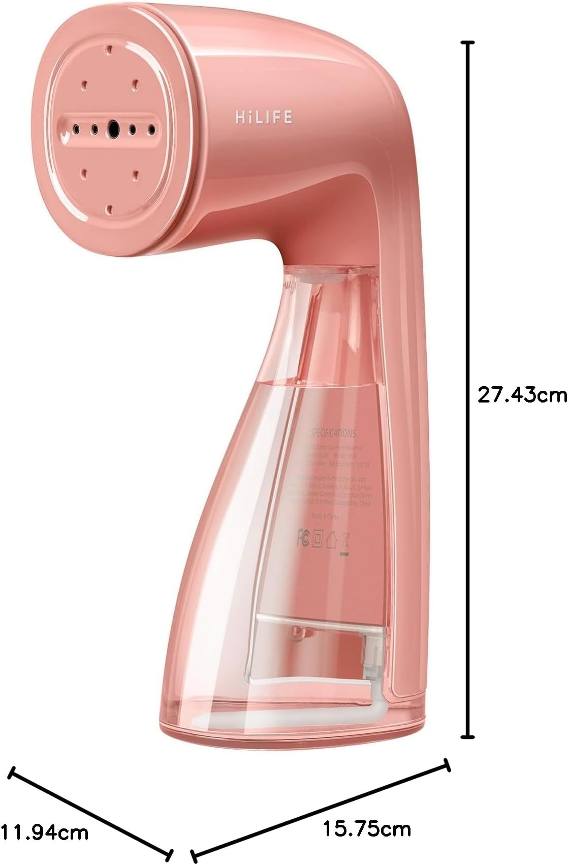 HiLIFE Steamer for Clothes, 1100W Clothes Steamer, Fast Wrinkle Removal with Large 300ml Tank, Ideal for All Fabrics, Easy to Use, Compact and Portable Travel Garment Steamer-Pink