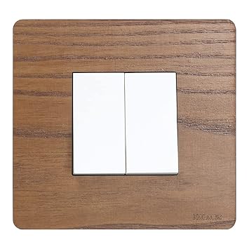 Kolors 8 Module (Sq) Original Wood Cover Plate, Premium Modular Switch Plate & inner plate (Pacific Yew) [Kredo] [These modular plates are only compatible with KREST & KLASSIC Switches]