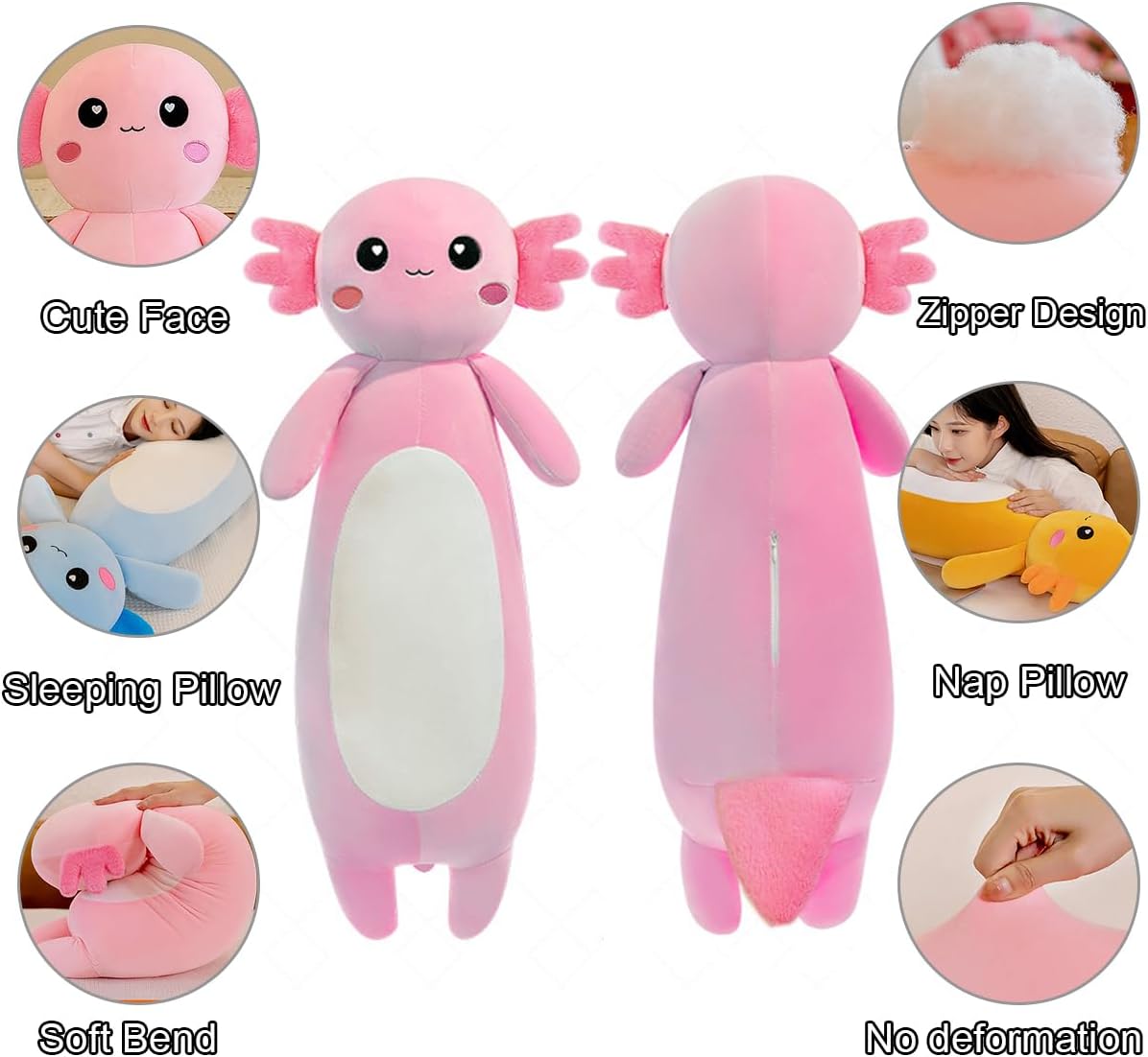 ロング Axolotl ぬいぐるみ 枕 ピンク Axolotl ぬいぐるみ 女の子 男の子 サラマンダー ぬいぐるみ クリスマス ギ