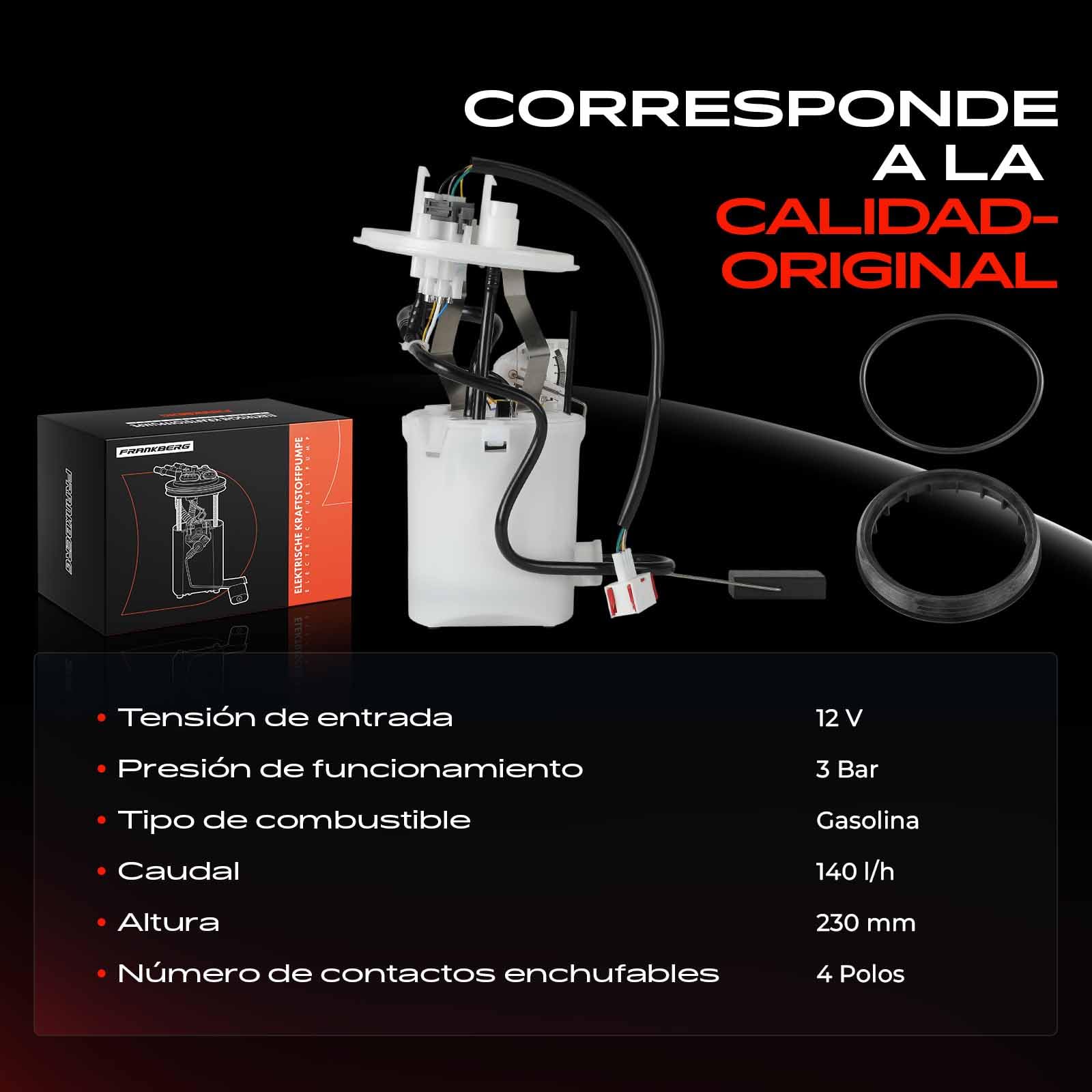 Frankberg Bomba de combustible bomba de gasolina conjunto de módulos de | sin sensor de presión, 4 pines, 30587015; Compatible con: 900 II Coupé, 900 II Cabriolet, 9-3 YS3D, 900 II