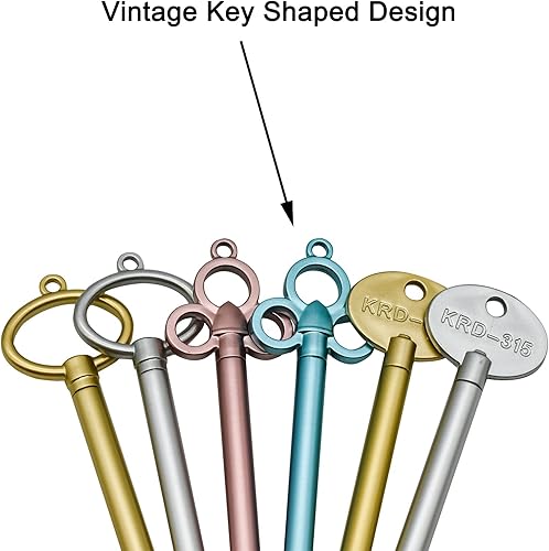 Miniatura 3 de Maydahui 48 bolígrafos retro con forma de llave, tinta de gel negra, creativa, única, divertida, recarga, bolígrafos para fiestas escolares,