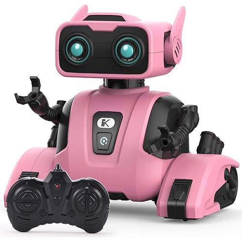 Robot Toys for Girls Boys - Remote Control Robots for Kids,RC Robots with LED Eyes,Auto-Demonstration,Dance Moves, Music, and Flexible Head & Arms - Perfect Christmas Toys Gift, Ages 3+ Years