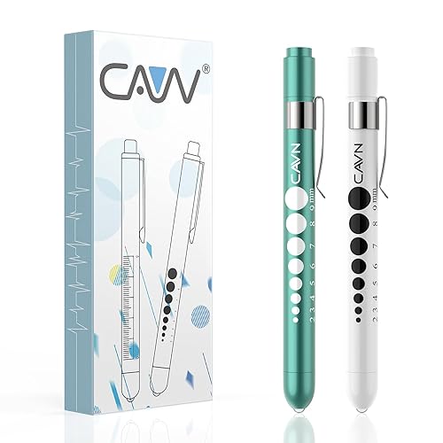 Vista 34 de CAVN Luz de bolígrafo con medidor de pupila LED para enfermeras y médicos, 2 lámparas médicas reutilizables para estudiantes de enfermería Blanco