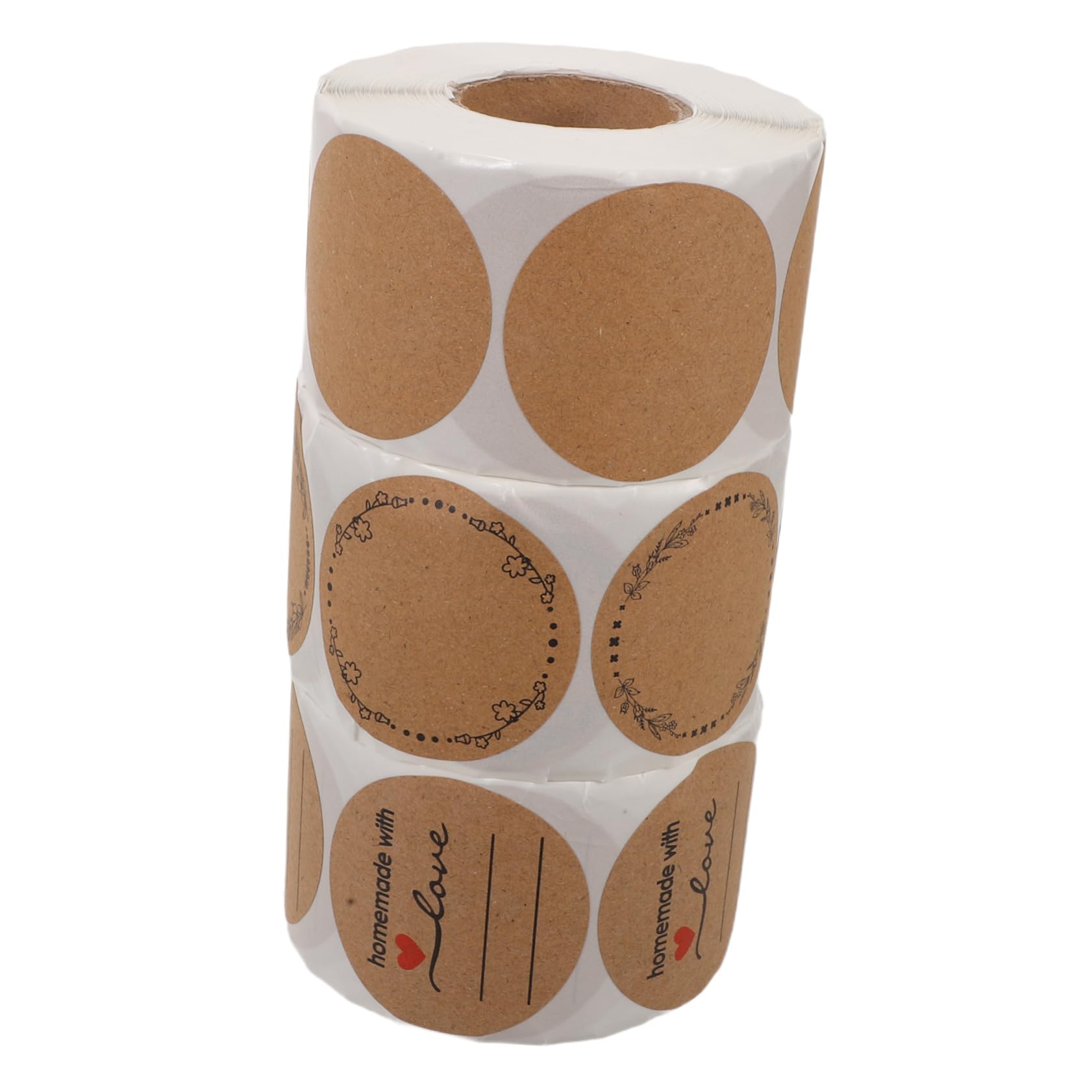 Hemobllo 3pezzi Eleganti Etichette Adesive Circolari in Kraft per Chiusura Buste Barattoli di Bottiglie di Olio Essenziale Contenitori per Alimenti Scatole Regalo Decorazioni