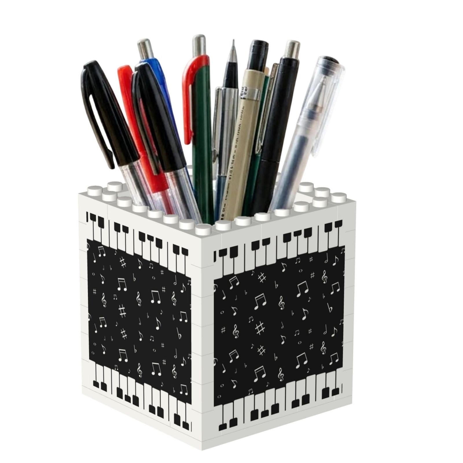 Poadnly Music Note Piano, Pen Pot Pencil Holder for Office Home School, Compact Desk Organiser for Office Stationery
