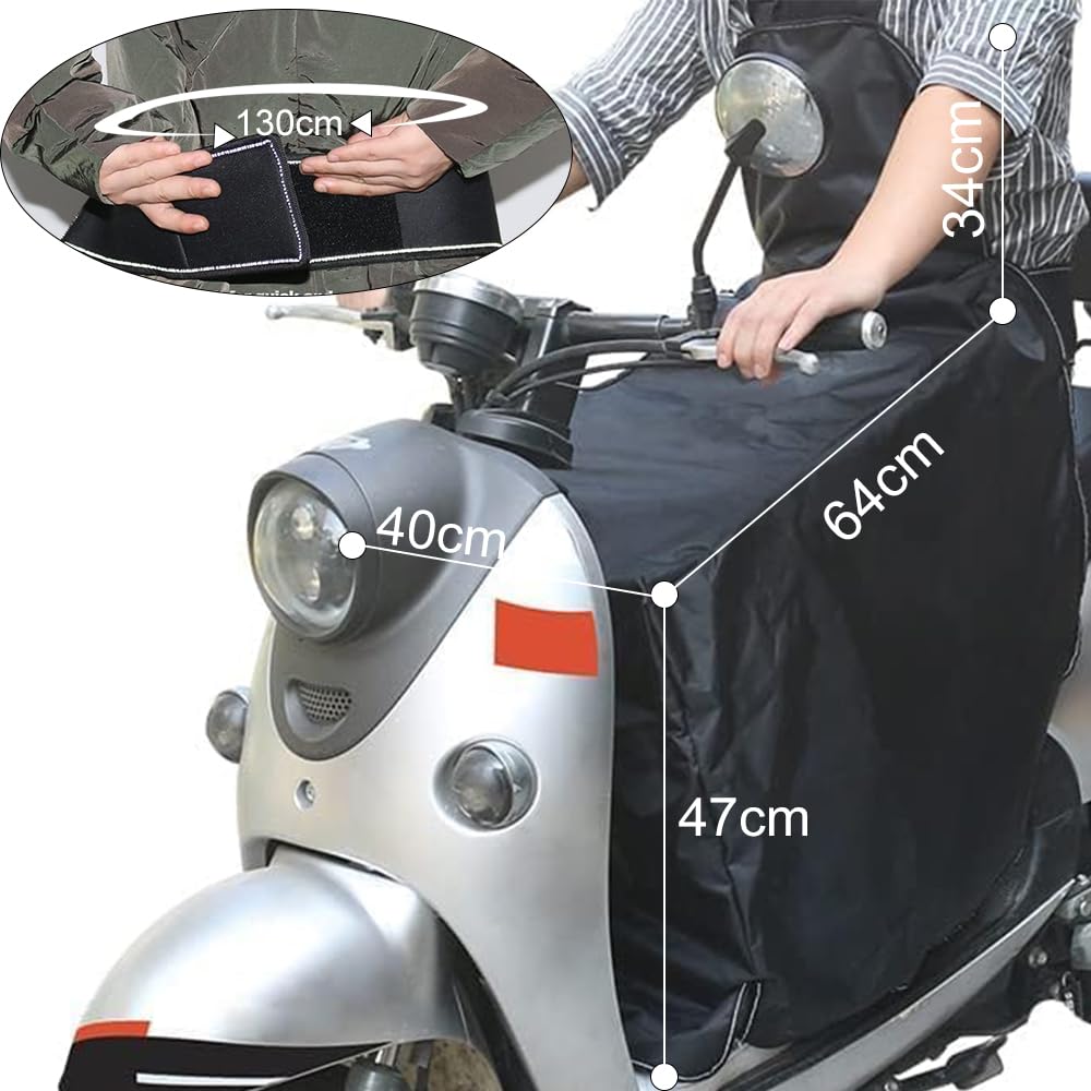 Cokomono Coprigambe Scooter Universale, Coperta Coprigambe per Moto Impermeabile e Riflettente, Copri Gambe per Scooter Antivento, Coperta Calda Coprigambe con Fodera Termica per Moto