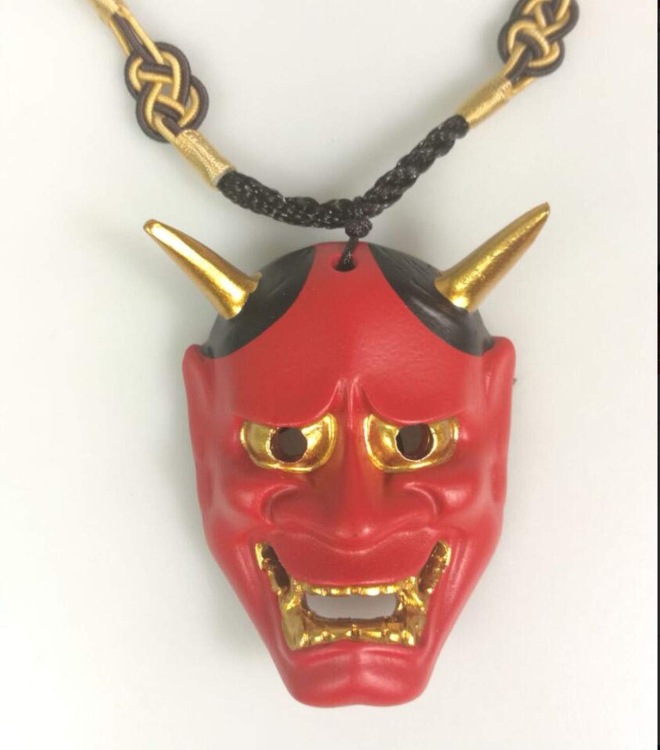 smilepunk Red Color Hannya Necklace Pendant Float Draw Zephyr Mens Christmas Gift Resin Small Size, resin