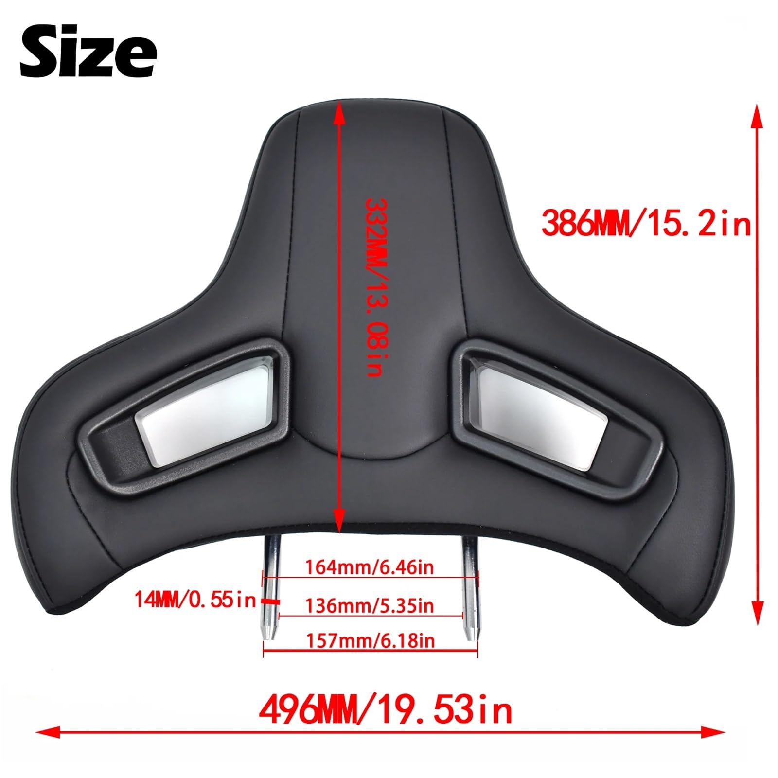 Zagłówek samochodowy zmodyfikowany zagłówek fotela wyścigowego 2 szt./1 para 496 * 386 mm Car Seat Headrest(Red(2PCS))