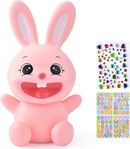 Alcancía de conejo para niños, banco de dinero de plástico irrompible, banco de monedas para niños, regalos prácticos para Pascua, cumpleaños, disponible en Yaxa Colombia