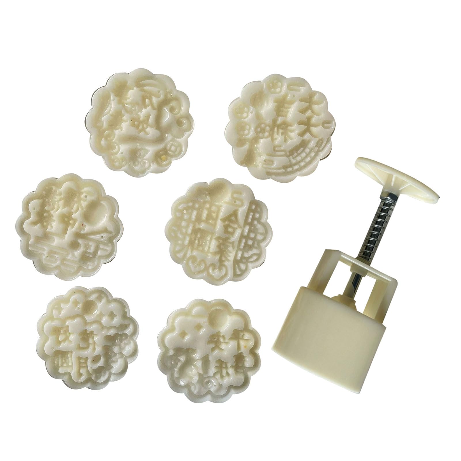 MICFENY Hand Pressed Round Cakes Mold Ice Skin Flower Shape Bean Pastes Cake Mould for Baking Enthusiasts Dessert Bakewares
