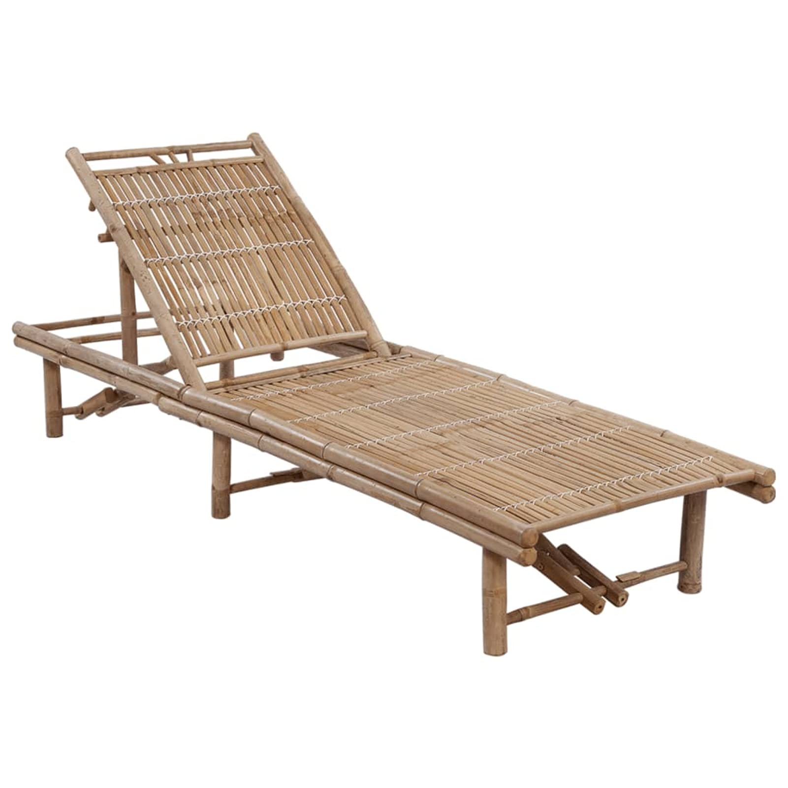GuyAna Garten-Sonnenliege mit Auflage Bambus Klappbares Campingbett Terrassenliege Feldbett Ultraleicht