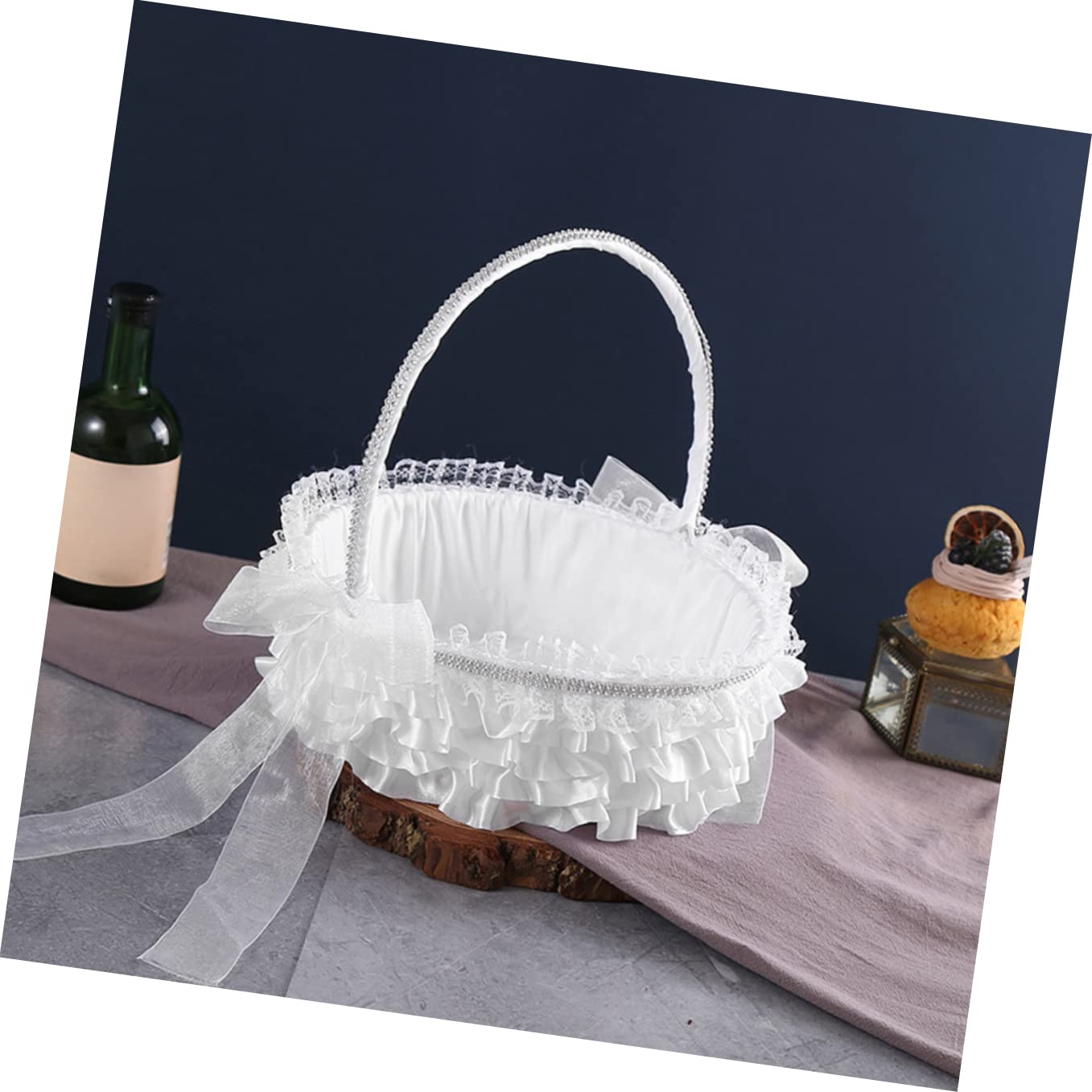 Alipis 2 Stücke Girlanden Hochzeit Korb Griff Spitze Dekoration Für Hochzeit Party