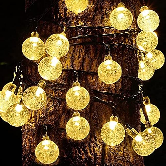 Solatec Solar String Lights, 2 Pack Outdoor String Light 60 LED 40ft 8 Lighting Modes Waterproof Solar Powered Patio Solar Light for Garden Yard Porch Wedding Party Decor (Warm White)