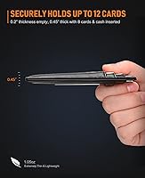 Vista 5 de Buffway - Billetera delgada minimalista de cuero con protección RFID para hombre y mujer, negro (Alaska Black)