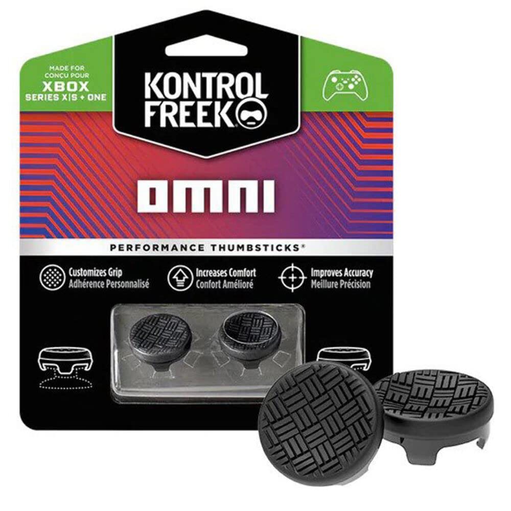KontrolFreek Omni Black XBX/XB1: Advanced Performance Grips for Better Grip, Support & Comfort, Dynamic design for exceptional grip, Low-rise Profile, Wicks away moisture to reduce slip