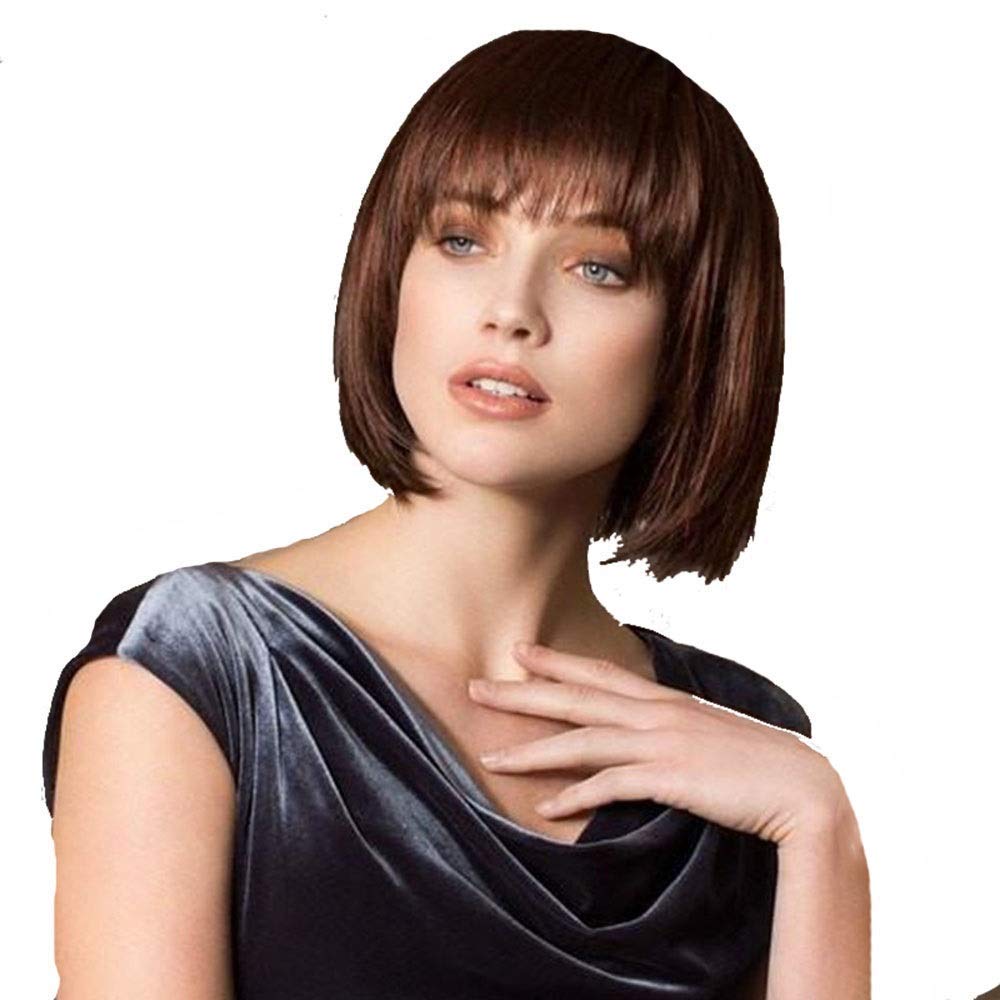 Perruque cheveux raides courts style bob mode européenne et américaine pour femme