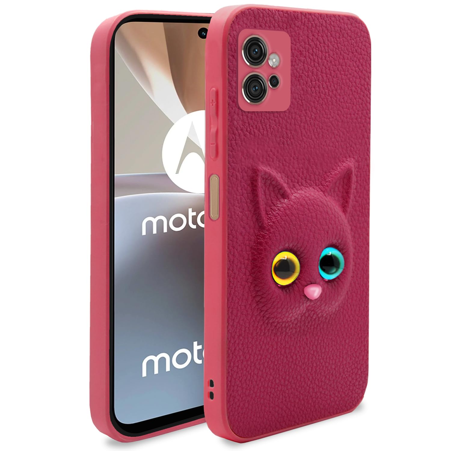 Pikkme Moto G32 Back Cover for Girls | Cute Cat Leather Finish | Soft TPU | Case for Moto G32 (Pink) (B0CHW8HKXF) Amazon Price History, Amazon Price Tracker