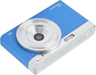 Câmera digital rosa DV câmera digital 4K câmera digital 2,8 polegadas IPS HD sem espelho AF Autofoco 16X Zoom 50MP câmera para fotografia macro rosa (azul)