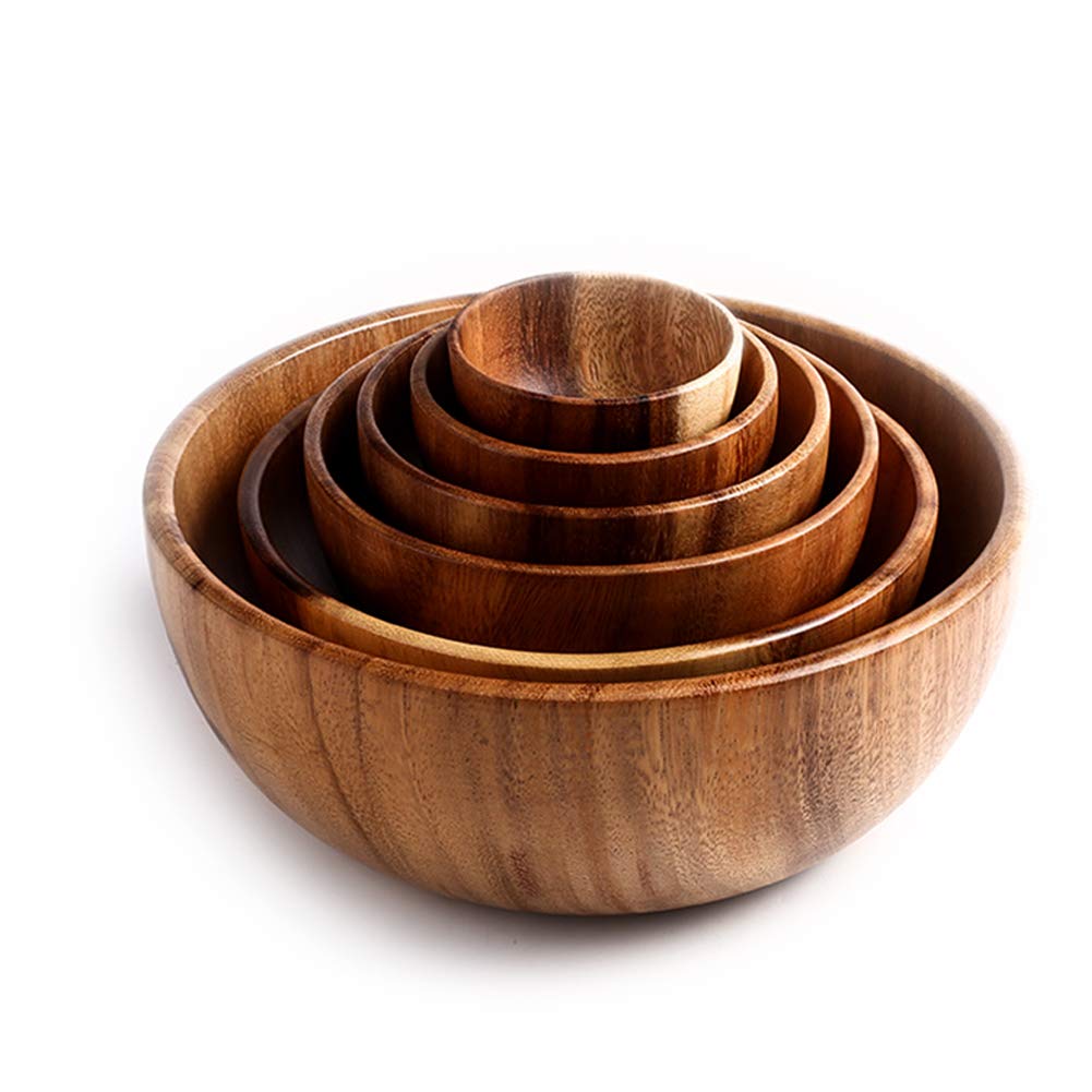 Amazon.co.jp: 木製サービングボウル | アカシア木製サラダ
