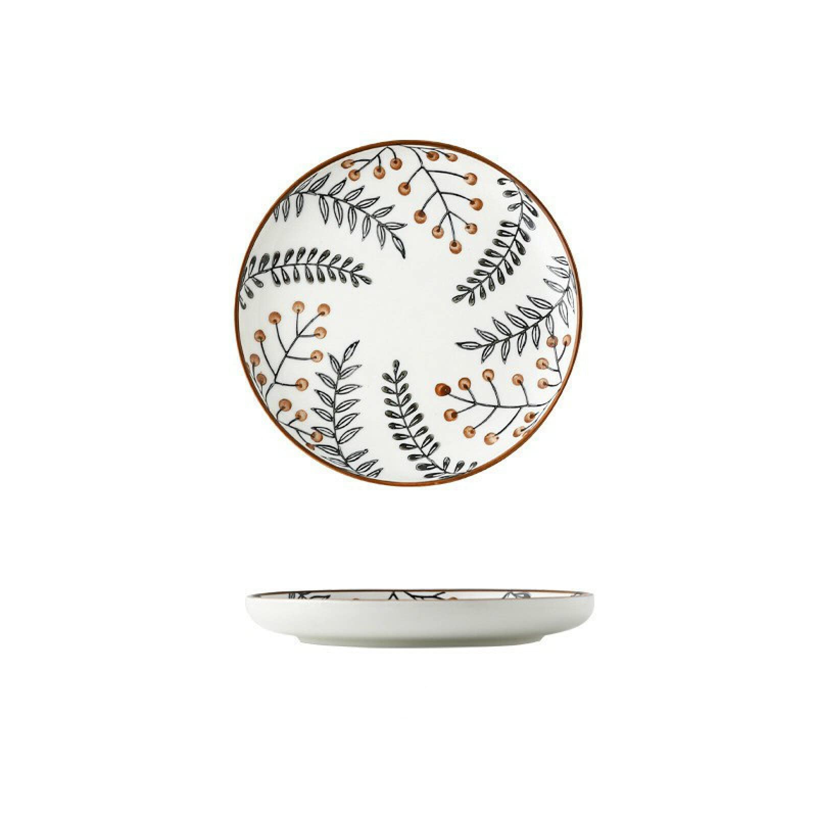 PORCN Ceramic Creative Leaf Dinner Plate Set Dishes Pizza Dessert Steak Plate Food Soup Bowl Home Porcelain Microwave Oven Tableware