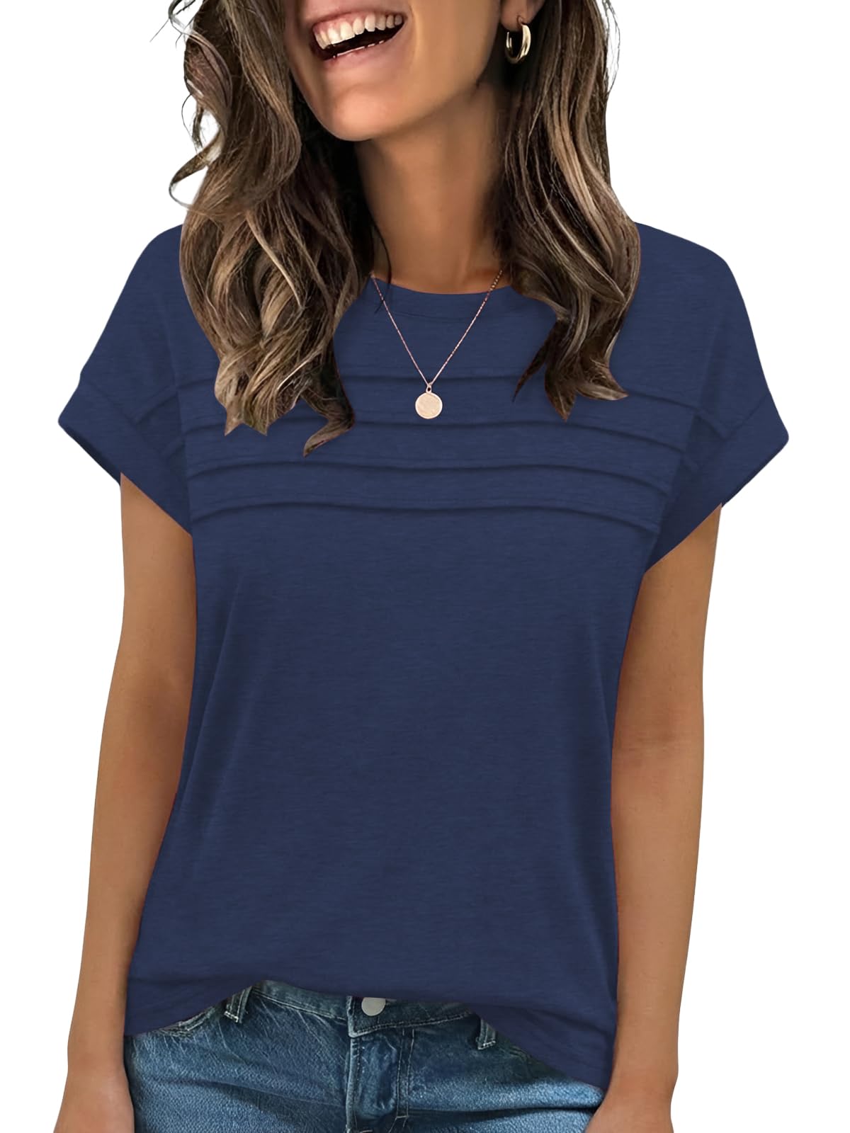 Cuptacc Tshirt Damen Sommer Rundhals Basic Shirt Kurzarm Locker Elegante | Freizeit,Rundhals,Kurzarm,Modern,Alltag,Fashion,Locker ,Atmungsaktiv,Klassisch,Schlicht,Leicht,Einfarbig,Lightweight