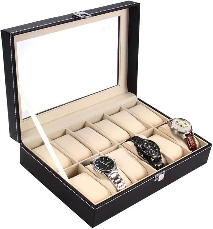 Watch Case, Ohuhu 12 Slot Watch Box PU Leather Watch