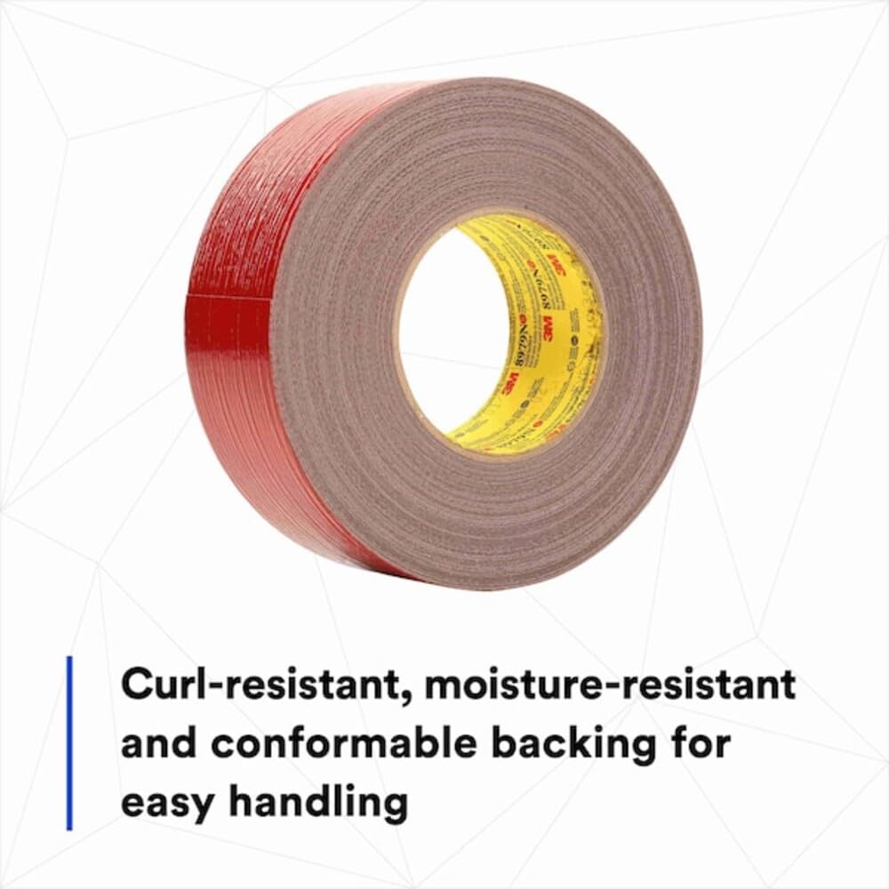 3M 8979N Performance Plus Cinta de conducto, roja, 2" x 60 yardas x 12.1 mil - Cinta adhesiva altamente especializada para aplicaciones exigentes en energía nuclear, construcción naval y fabricación de acero