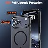 URUCHI Güçlü Manyetik iPhone 17 Pro Telefon Kılıfı, [Mag-Safe ile Uyumlu] [Askeri Düzey Düşme Koruması] [Güçlü Silikon Kenarlar] İnce Yarı Saydam Mat Koruyucu iPhone 17 Pro Kılıfı için, Siyah