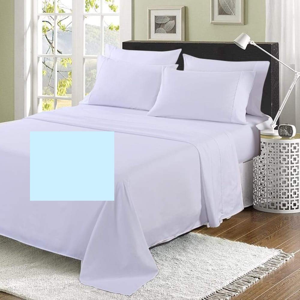Bedtime Comforts Ltd Blue Emperor Bed Size Flat Sheet (120" X 112") Over 20 Colours 300 Thread Count (Blue)