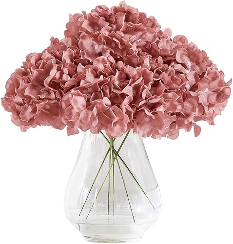 Kislohum - Hortensias artificiales, cabeza de flores de seda de hortensia, cabeza para centros de mesa de bodas, ramos de bricolaje, decoración