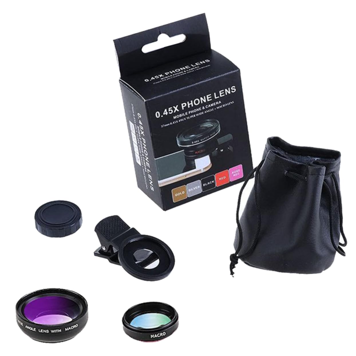 RORPOIR intelligent universal cell phone Professional Camera Lens lens Lens Smartphone Phone Clip Lens mobile phone holder Telescope Macro Lens camera lens