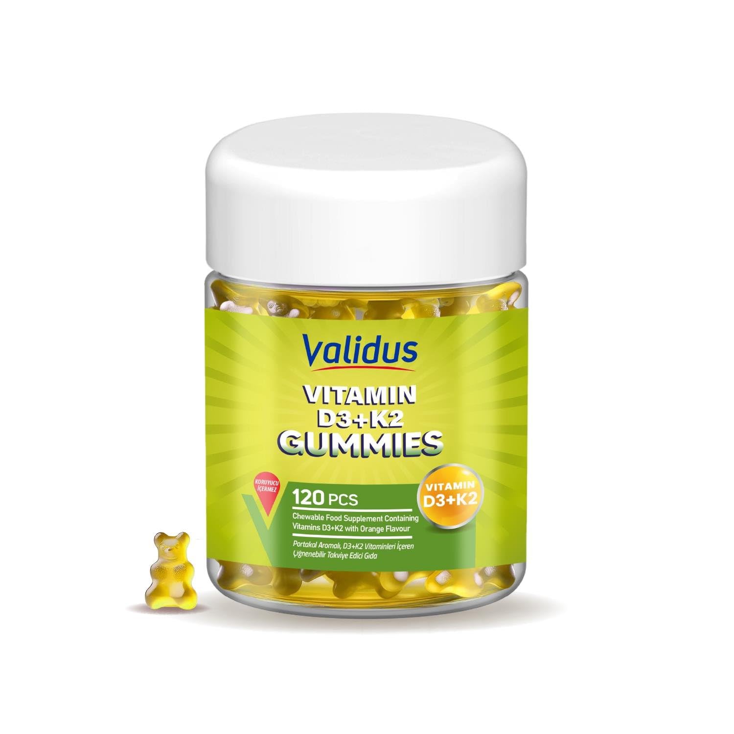 Validus Vitamin D3 1000 Iu K2 50 Mcg 120 Gummies