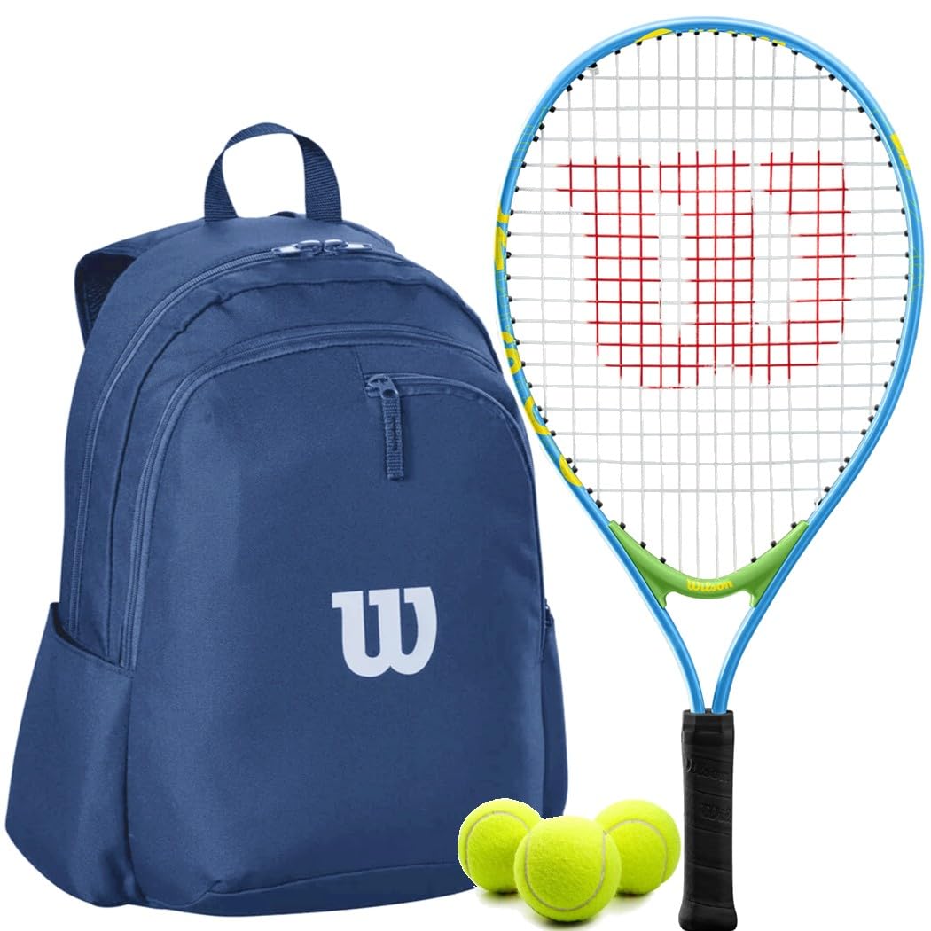 Wilson US Open Jr Tennis Racquet Bundled with a Wilson Advantage 2.5 Tennis Backpack – Optional Accessories