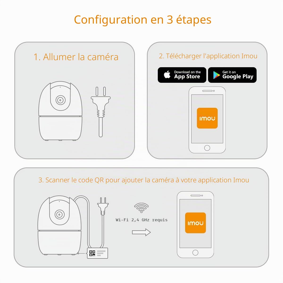 Imou Ranger 2 5MP (IPC-K2EN-5H2W) - Caméra dôme WiFi motorisée de 5 MP dispose d'une IA, d'un suivi automatique, d'un audio bidirectionnel, d'une sirène, d'un microphone, d'un infrarouge de 10 m, d'un