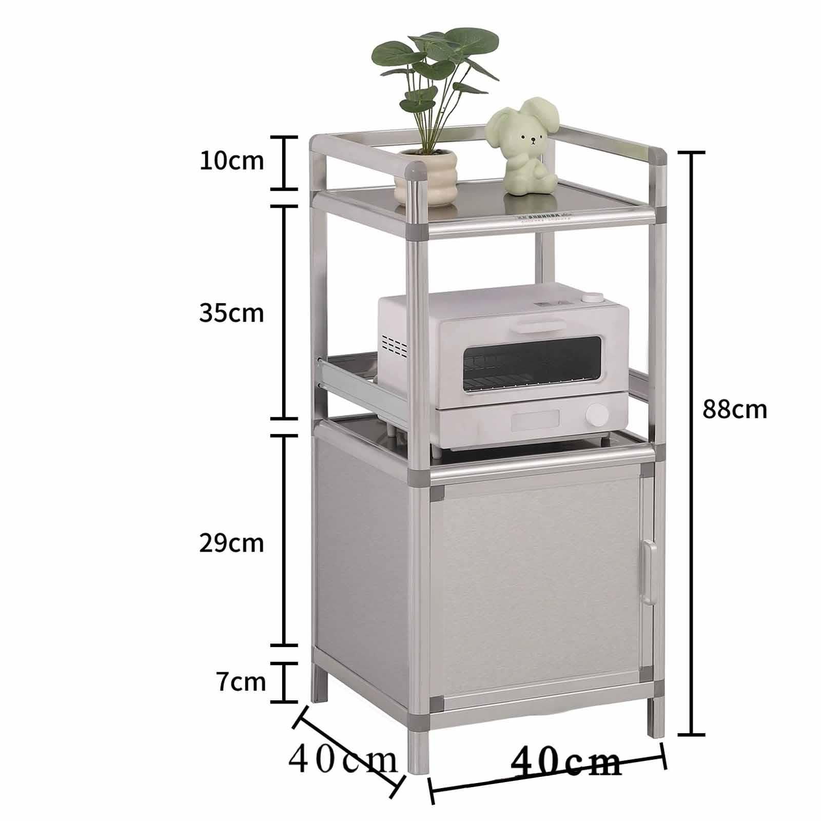 Armadio da Cucina in Acciaio Inox Ispessito con Ripiano Superiore Rialzato