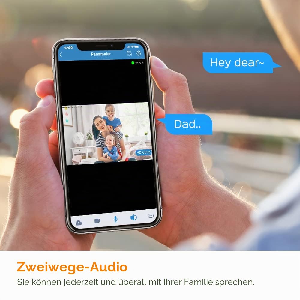 PANAMALAR WLAN IP Kamera, 3MP Innen Überwachungskamera 350°Schwenkbar FHD unterstützt LAN & WLAN Verbindung/Alexa/2 Weg Audio/Nachtsicht usw, Indoor Baby Kamera für Baby/Haustier PC Handy app