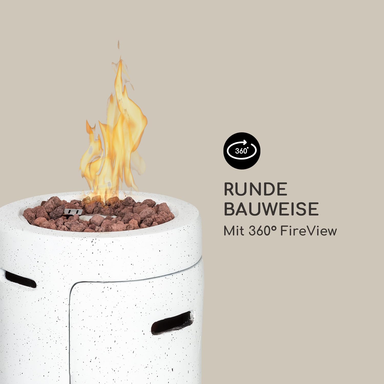 Blumfeldt Crete Gas-Feuerstelle 13 kW Edelstahl 360° FireView Flüssiggas