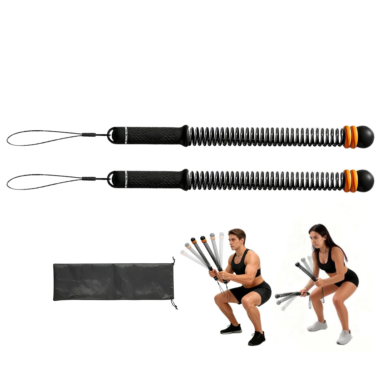 Packung mit weichem Griff, schnurloses Springseil, leise, verstellbarer Widerstand, inklusive Aufbewahrungstasche, effizientes Training, Armtrainings-Seil