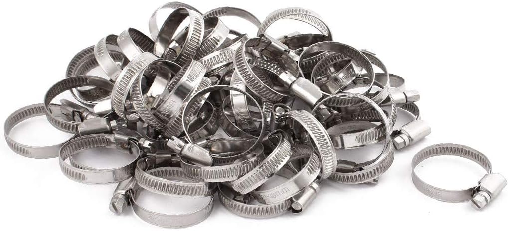 New Lon0167 50pcs 21-38mm Featured Clamping Range 8mm reliable efficacy Width Steel American Hose Clamp(id:419 05 2f a11)