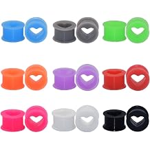 Oyaface Silicone Gauges Set Hard & Soft Colorful Tunnels for Ears Stretching Earrings 6G-25mm