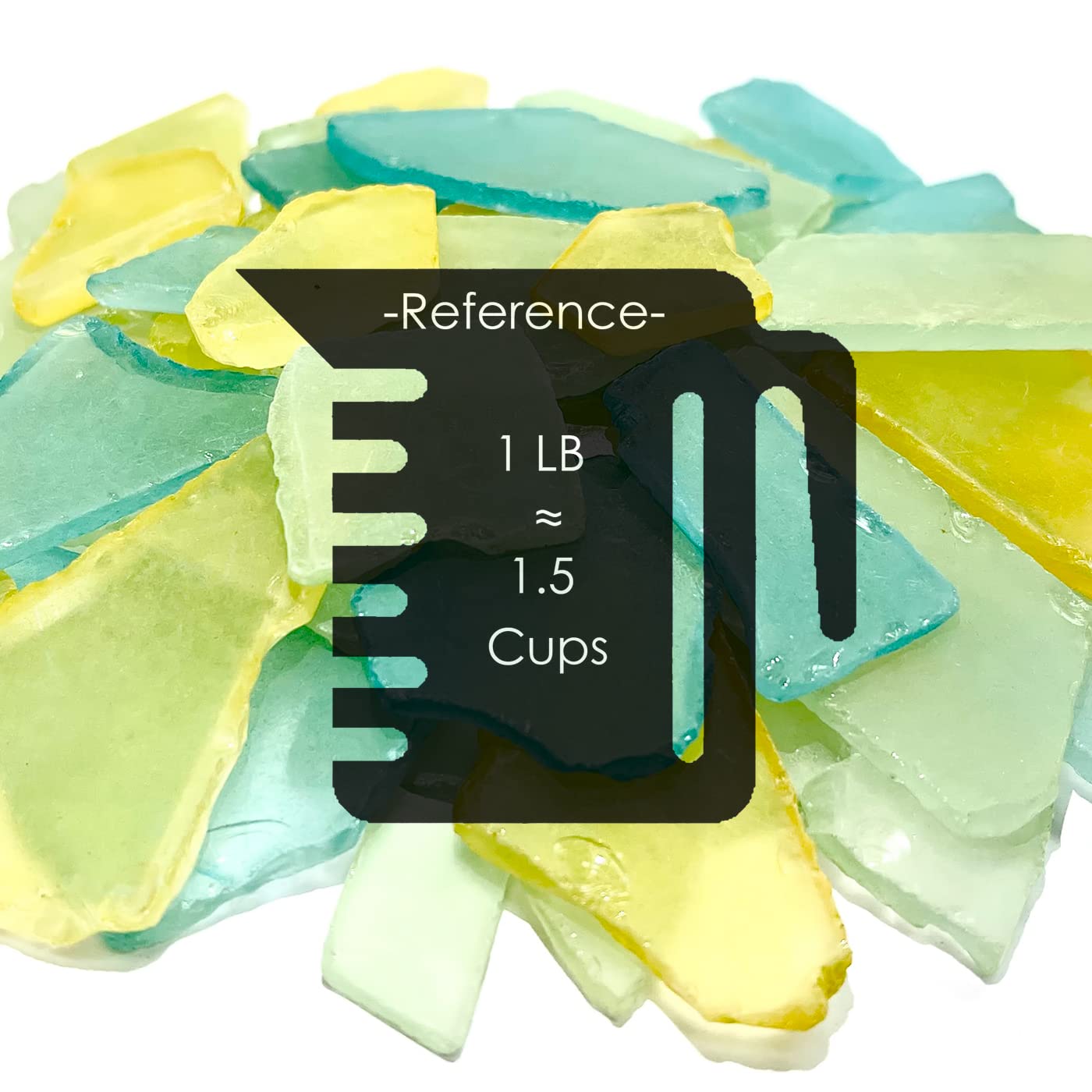 CYS EXCEL Sea Glass Vase Filler - 24 Oz Mix Of Light Blue, Green & Clear Frosted Glass