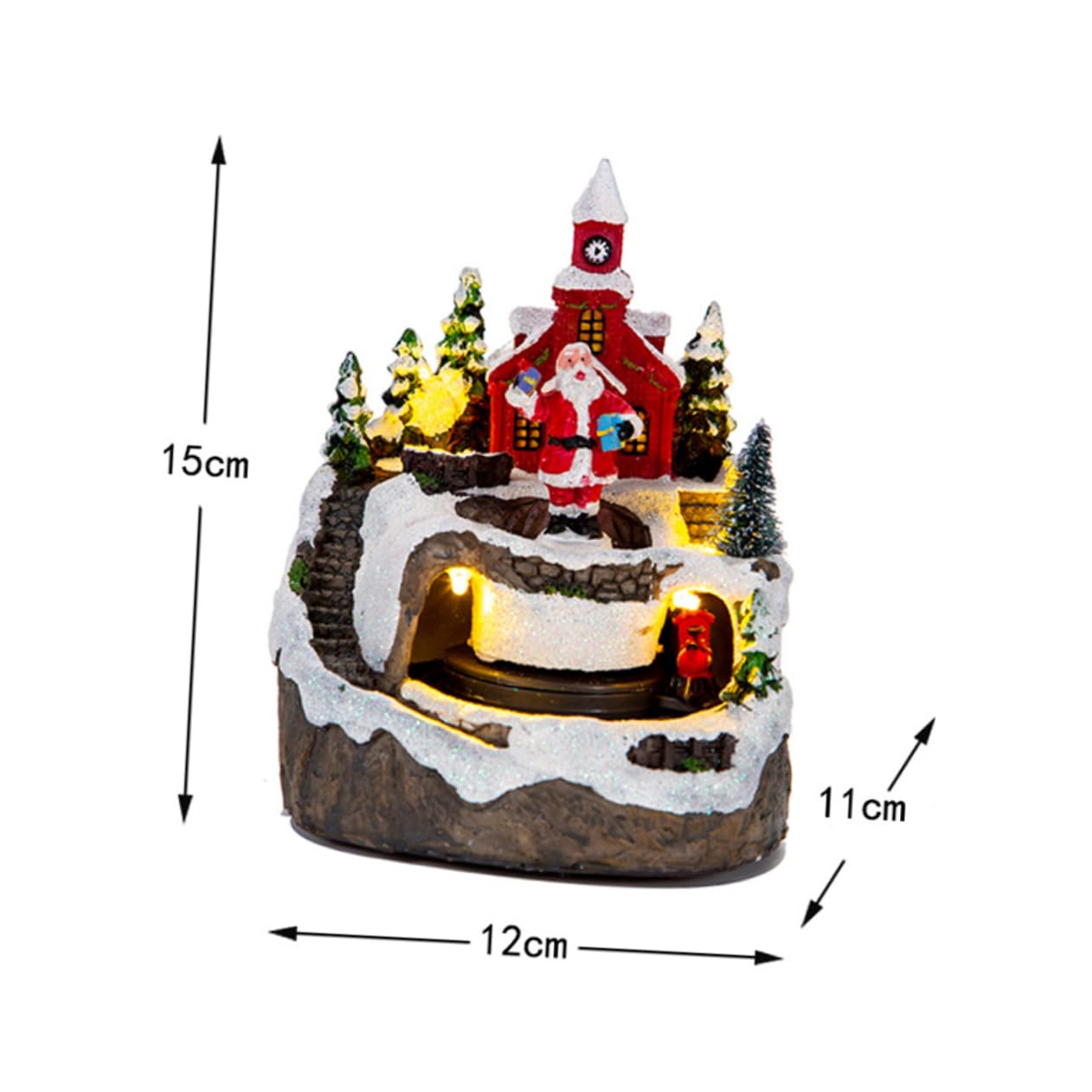 FUNOMOCYA Outdoor Christmas Decorations Christmas Village House Lights Lighted Miniature House Figurine
