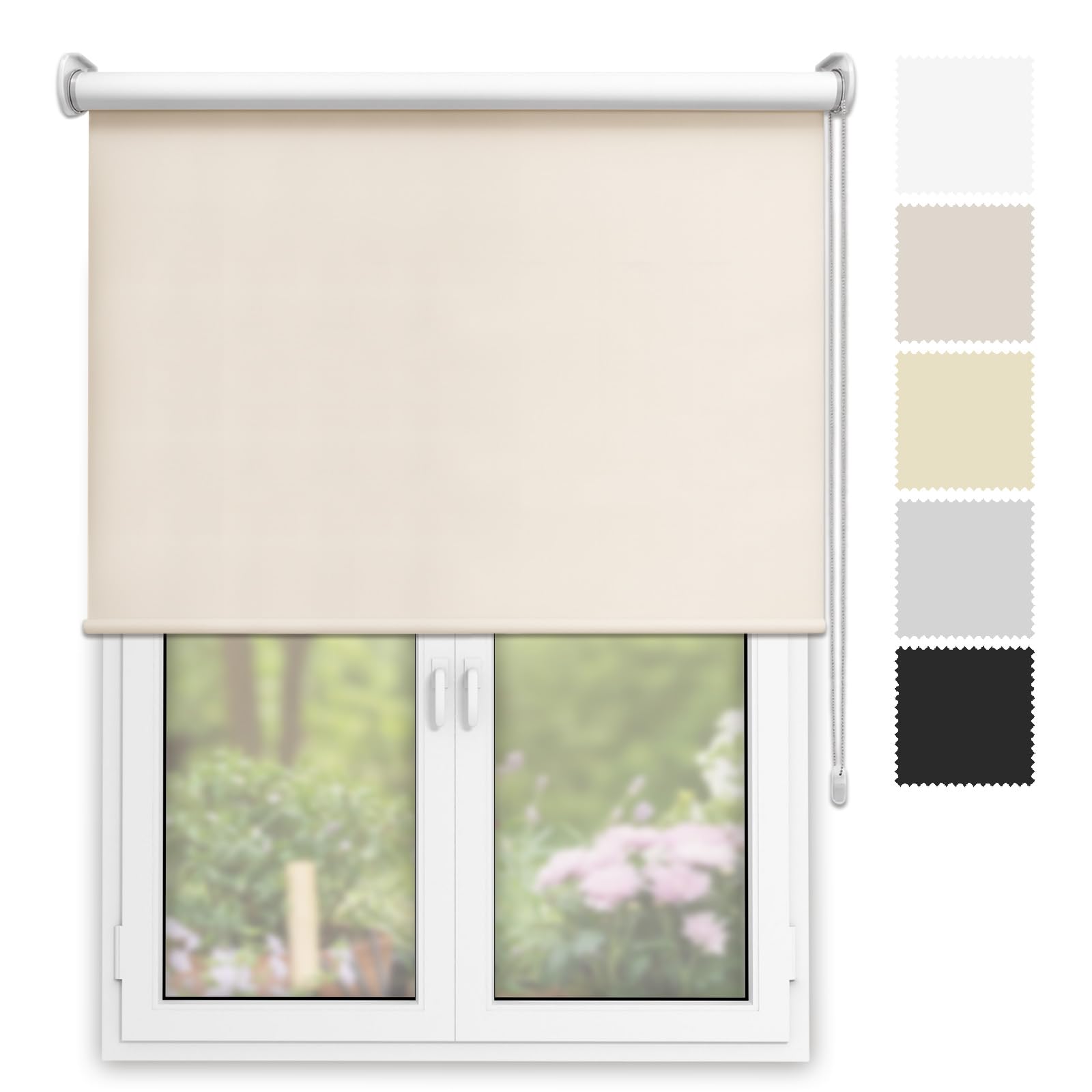 DECORESTOR Estor Enrollable Opaco Térmico a Medida 220 x 160 - Arena - Persiana Blackout para Ventanas y Puertas - Interior y Exterior - Bloquea 100% Luz y Aisla Temperatura - Ideal en Pared o Techo