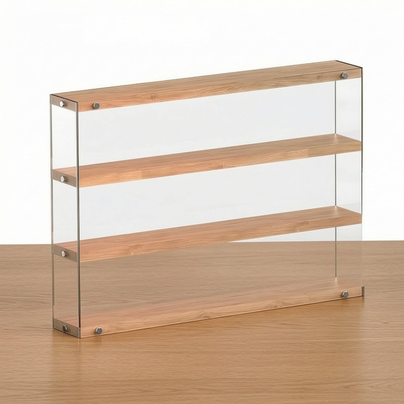 Colcolo Zufallsbox-Figuren-Vitrine aus Acryl staubgeschützt Acryl-Displaybox mit Holzmaserungsregalen hochtransparent Puppenvitrine für Schlafzimmer, Büro, 50CM, 5-Stufig