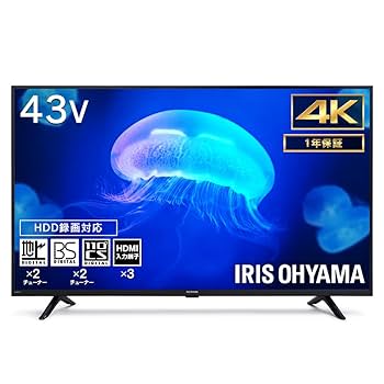 Amazon | アイリスオーヤマ 43V型 4K対応 液晶 テレビ 43UB10PC