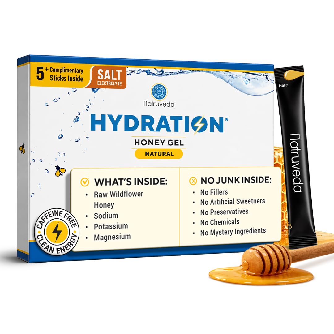 Natruveda Gel de Hidratação com Mel e Eletrólitos, 8 g, 15 sachês