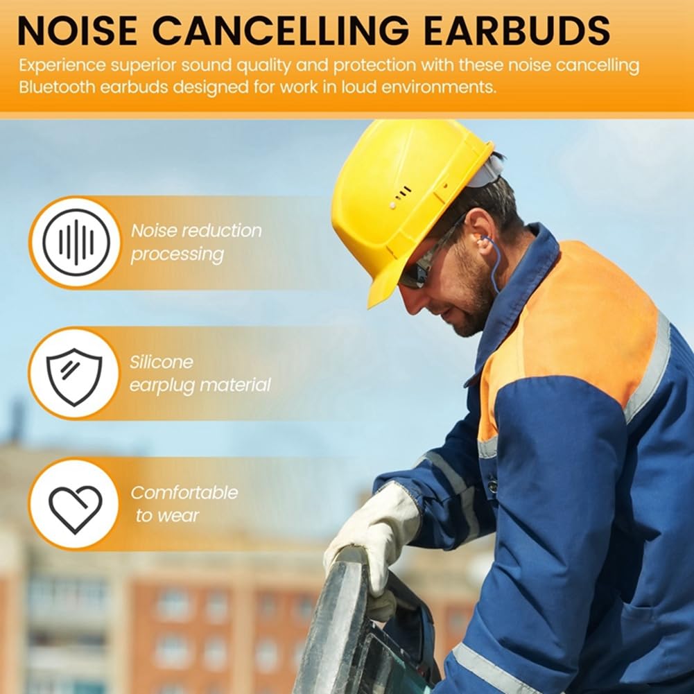 2 tappi auricolari Bluetooth per, protezione 'udito, riduzione del rumore, cantieri, luoghi rumorosi
